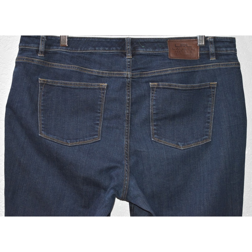 LRL‎ Lauren Ralph Lauren Jeans Co Women 14W Blue Denim Classic Straight 5-Pocket - Picture 15 of 16